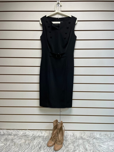 Платье чёрное пуговицы размер 46