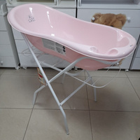 Ванночка для купания Tega Кролики со сливом цвет розовый