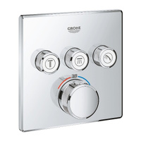 Термостат Grohe 29126000 GRT SmartControl для ванны/душа, квадратная розетка, 3 кнопки управления, без внутренней части