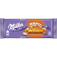 MILKA Молочный шоколад, с Карамельной начинкой, Арахисом и Воздушным рисом, Флоу-пак, 276гр. Milka