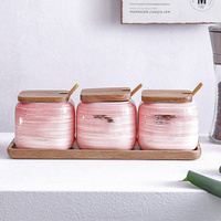 Набор для хранения специй на подставке 'Kitchen herbs' (разные цвета) / Розовый
