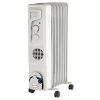 Масляный радиатор "Умница" ОМВ-7с-1,9кВт 7 секций с вентилятором, серый цвет. Умница (Россия)