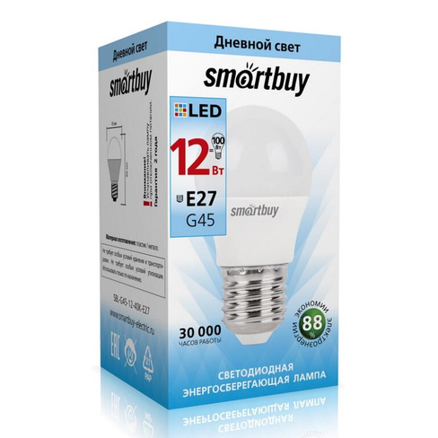 Светодиодная лампа Smartbuy SBL-G45-12-40K-E27