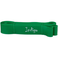 Эспандер универсальный, резинка для фитнеса Indigo петля сопротивления Кроссфит POWER 208 х 4.4 см 54 кг зеленый