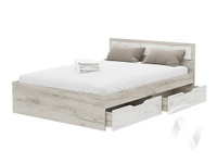 Кровать с ящиками КР 605 Спальня Гармония (дуб крафт серый/дуб крафт белый)