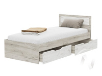 Кровать с ящиками КР 608 Спальня Гармония (дуб крафт серый/дуб крафт белый)