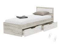 Кровать с ящиками КР 607 Спальня Гармония (дуб крафт серый/дуб крафт белый)