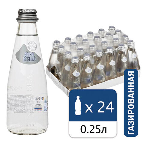 Вода газированная минеральная BAIKAL RESERVE 025 л стеклянная бутылка 4670010850382