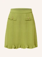 Трикотажная юбка с рюшами Sandro, зеленый