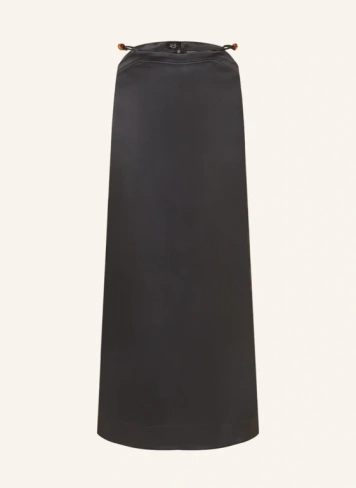 Атласная юбка с декоративными бусинами Ganni, черный