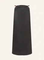 Атласная юбка с декоративными бусинами Ganni, черный
