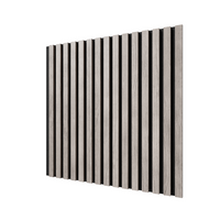 Акустические стеновые панели, 600х600х19мм, черный войлок, рейки МДФ цвет - дуб старинный светло-серый. Панель АCUSTICA.