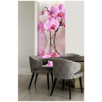 Самоклеящиеся фотообои "Орхидеи в отражении", размер: 90x210 см, эффект: отраженный ФотоОбои.РФ