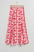 Расклешенная юбка с принтом, завышенной талией и другими историями H&M, красный