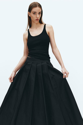 Плиссированная юбка-трапеция H&M, черный