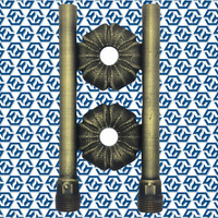 Соединительная трубка для подключения радиаторов отопления, с розеткой HS 15*1/2,длина 150 мм,розетка d-50мм Bronze