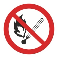 Знак наклейка Р02 "Запрещается пользоваться открытым огнем и курить" (200х200) ГОСТ 12.4.026-2015 EKF PROxima 10