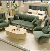 Комплект мягкой мебели Замира диван и кресло цвет бирюза