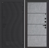 Входная дверь VOLCANO 25 - Бетон светлый, черный молдинг