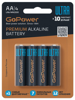 Элемент питания LR 6 Alkaline 1.5V GoPower ULTRA BL- 4