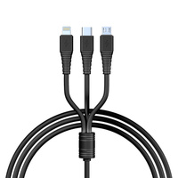 BY Кабель для зарядки 3 в 1 Классика iP/Micro USB/Type-C, 1м, 3A, черный