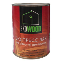 Лак защитный для древесины бесцветный высокоглянцевый EKOWOOD Экспресс тик (0.7кг)