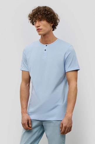 BAON Базовая футболка с воротником-хенли REGULAR FIT (арт. BAON B731205)