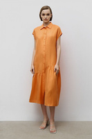 BAON Льняное платье-рубашка миди с оборками (арт. BAON B4523025)