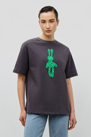 BAON Хлопковая футболка оверсайз с принтом (арт. BAON B2323041)