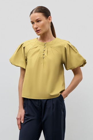 BAON Хлопковая блузка с пышными рукавами на пуговицах (арт. BAON B1923031)