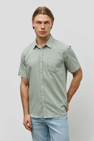 BAON Хлопковая рубашка свободного кроя с коротким рукавом (арт. BAON B6823008)
