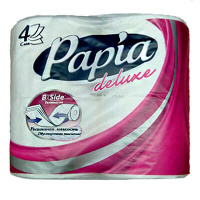 HAYAT "Papia Deluxe" Туалетная бумага белая четырёхслойная, 4шт 5059169
