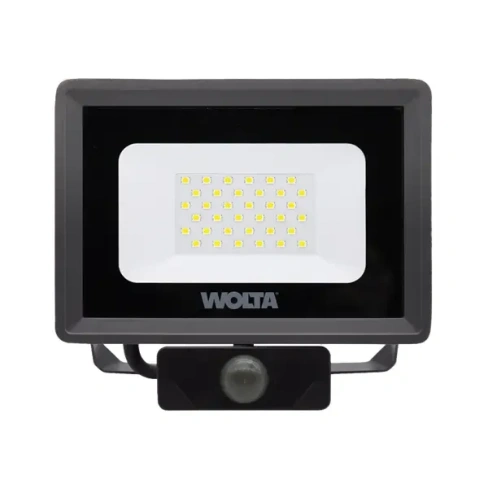 Прожектор светодиодный уличный Wolta WFL-30W/08S 30 Вт 5700 К IP65 нейтральный белый свет с датчиком движения WOLTA None