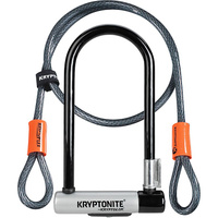Kryptolok std двойной ригель u-lock + кабель 120 см Kryptonite, цвет black/grey