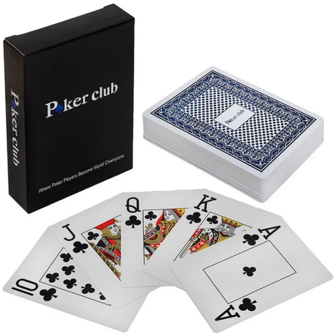 Пластиковые игральные карты Poker Club / Покерные карты 54 шт, синий Poker club