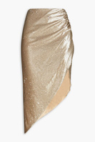 Юбка эластичной вязки асимметричной формы с пайетками Elisa NICHOLAS, платиновый