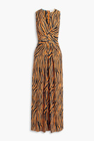Креповое платье макси Ace с зебровым принтом DIANE VON FURSTENBERG, оранжевый