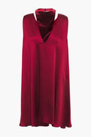 Платье мини из крепдешина с бархатными вставками и вырезами VALENTINO GARAVANI, красный