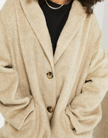 Бежевый шерстяной пиджак оверсайз ASOS EDITION