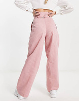 Розовые брюки в полоску с бумажным пакетом на талии ASOS DESIGN