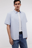 BAON Рубашка из хлопка с коротким рукавом в полоску (арт. BAON B6824001)