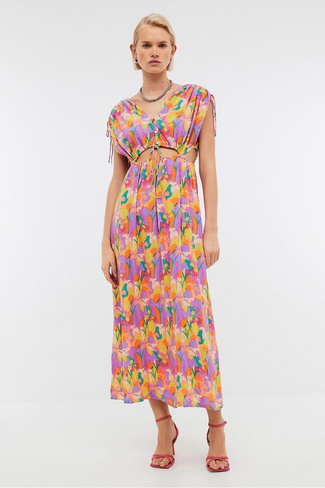 BAON Платье макси из вискозы с цветочным принтом (арт. BAON B4524125)