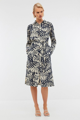 BAON Платье рубашка из вискозы с поясом (арт. BAON B4524129)