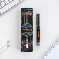 Ручка металл с колпачком «Достояние. Природа — лучший художник россии», фурнитура серебро, 1.0 мм Сима-Ленд