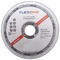 Круг отрезной по стали Flexione 10001078 125x22.23x1 мм FLEXIONE 125х1,0х22,23тип41