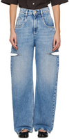 Синие джинсы с разрезом Maison Margiela