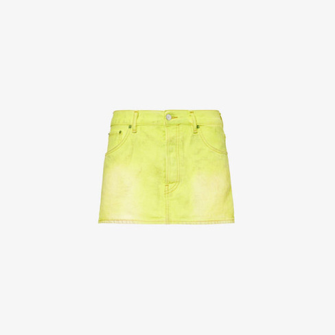 Джинсовая мини-юбка macaria с низкой посадкой Acne Studios, желтый