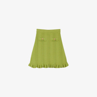 Мини-юбка фактурной вязки эластичной вязки Sandro, цвет verts