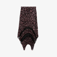 Тканая юбка миди с асимметричным подолом и графичным принтом The Kooples, черный