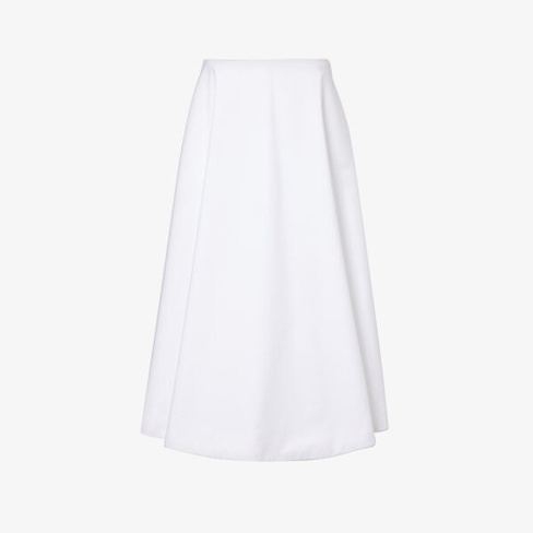 Льняная юбка миди средней посадки с расклешенным краем Valentino Garavani, цвет bianco ottico